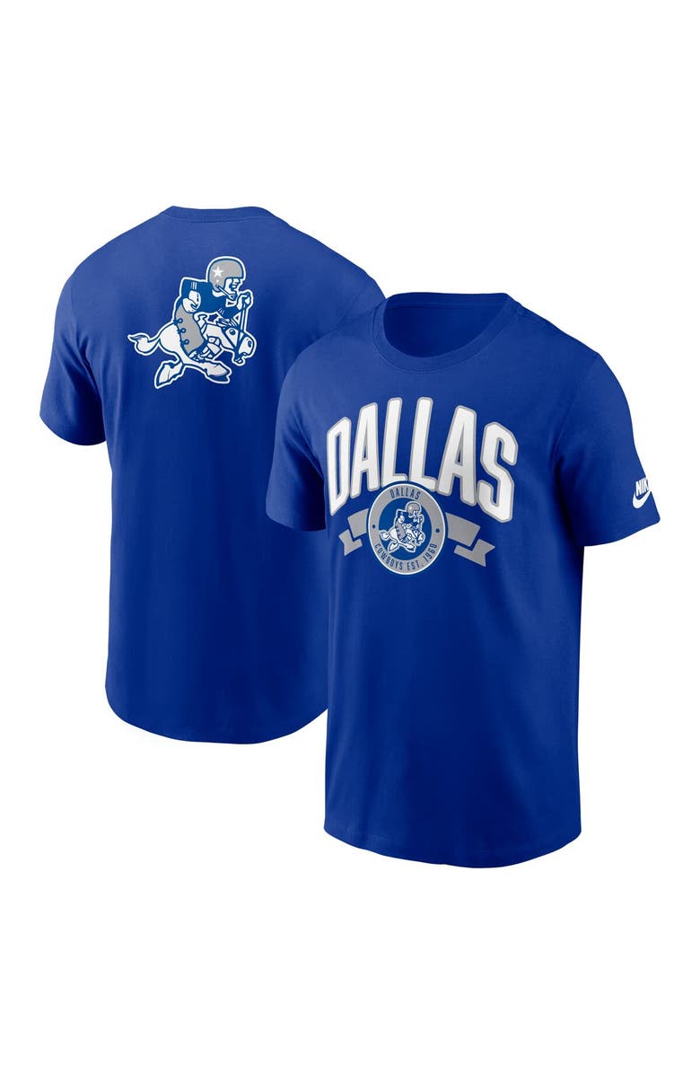 Nike Men's Nike Royal Dallas Cowboys Rewind Front and Back Hit Essential T-Shirt, Main, color, Royal