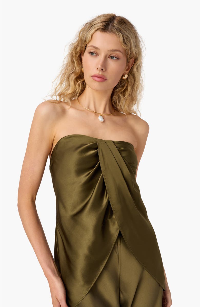 CAMI NYC Bonita Strapless Silk Top, Alternate, color, Grove