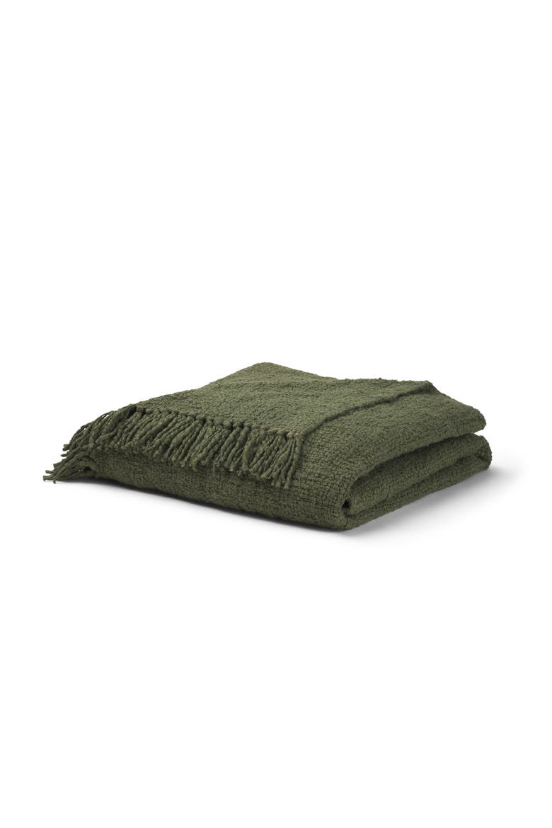 Kambal Woven Cotton Throw Blanket, Main, color, Green