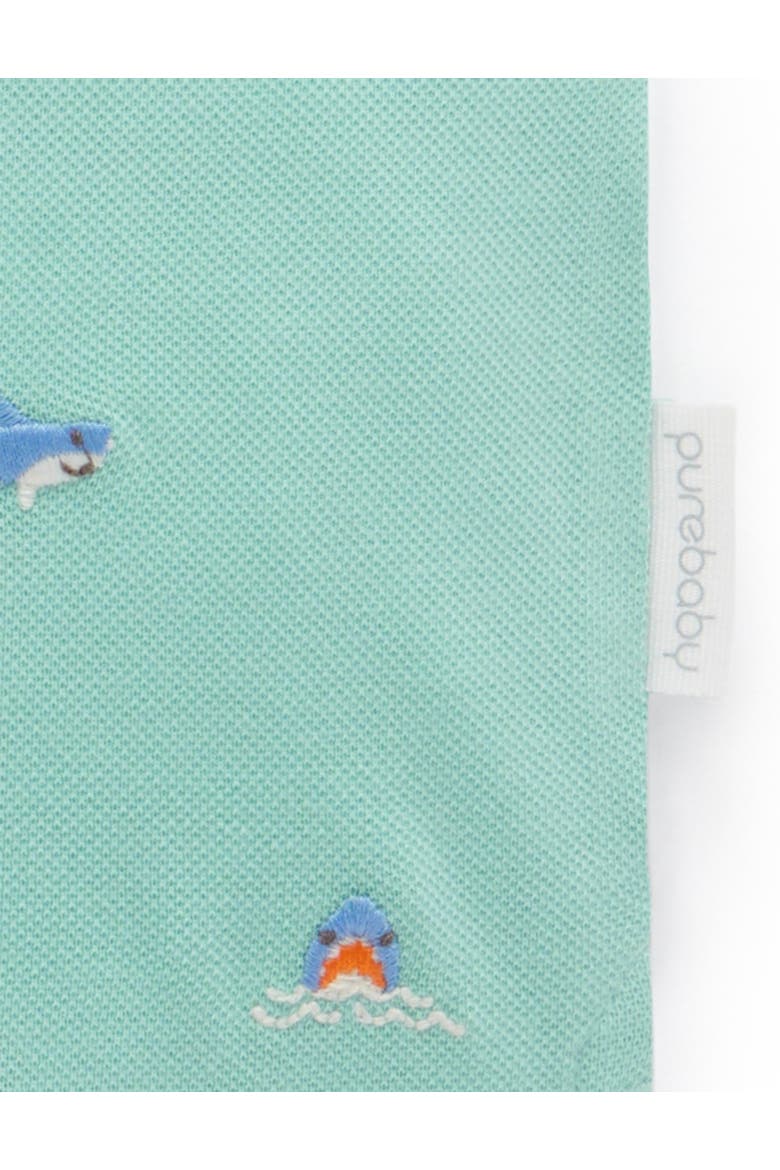 Shark Polo Shirt & Short Set, Alternate, color, Shark Broderie