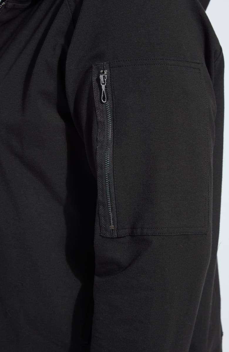 Lysse Cotton Front Zip Hoodie, Alternate, color, Black