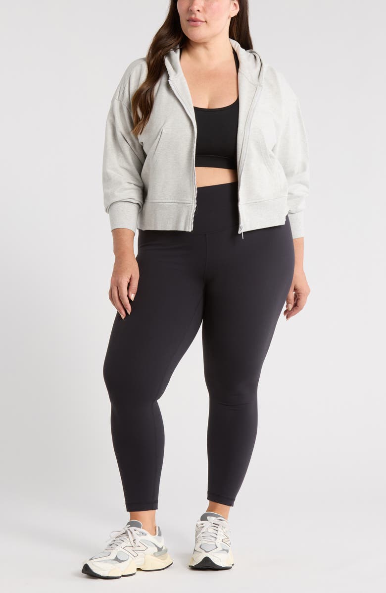 Zella Studio Luxe High Waist 7/8 Leggings, Alternate, color, Black