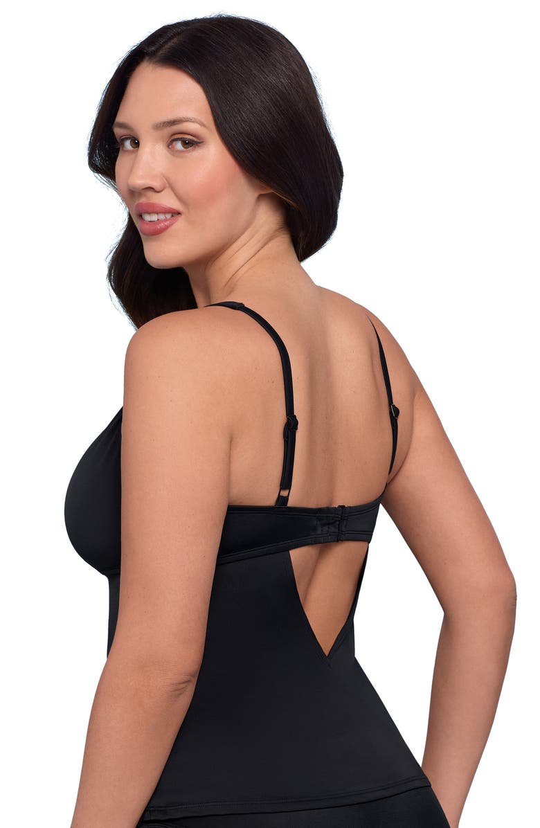 S3 U-Wire Adjustable Tankini Swim Top, Alternate, color, Onyx Black