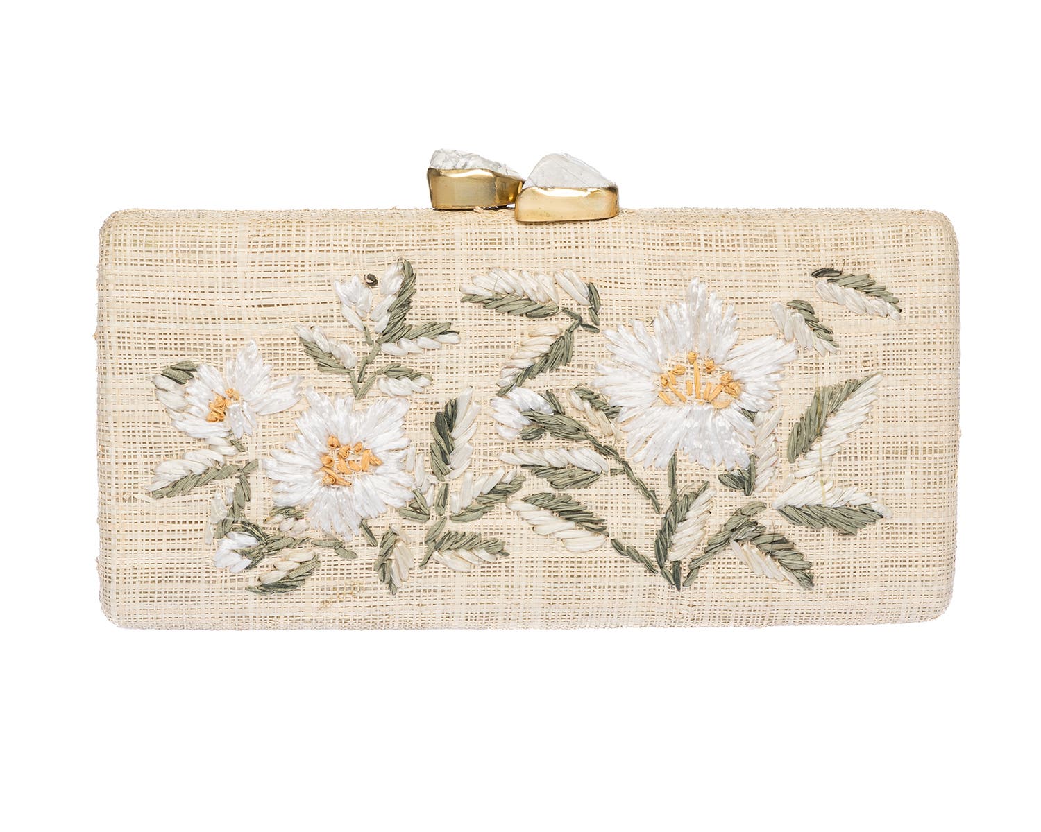 Rafe New York Alessandra Rattan Long Clutch, Main, color, White