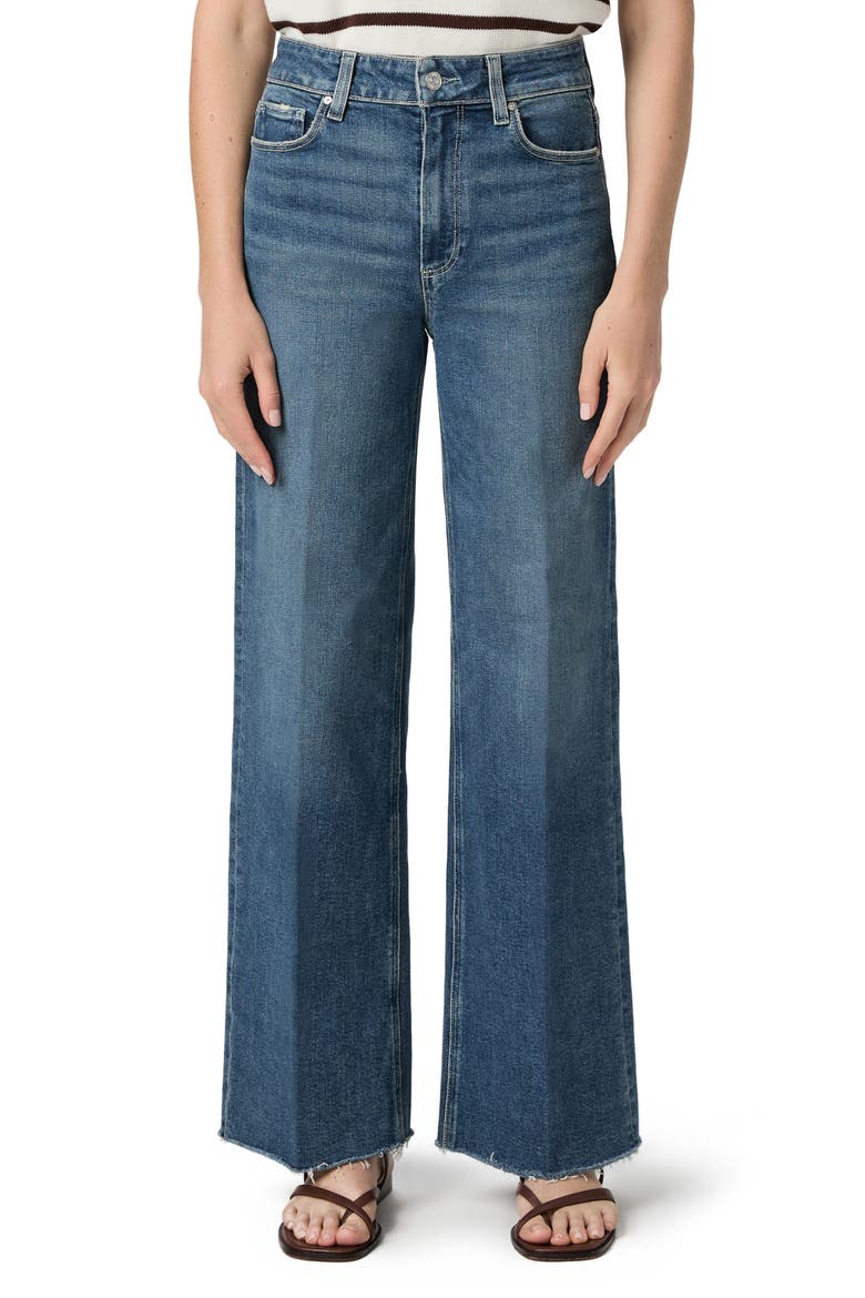 Anessa Raw Hem High Waist Wide Leg Jeans, Main, color, WOOLF