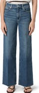 PAIGE Anessa Raw Hem High Waist Wide Leg Jeans