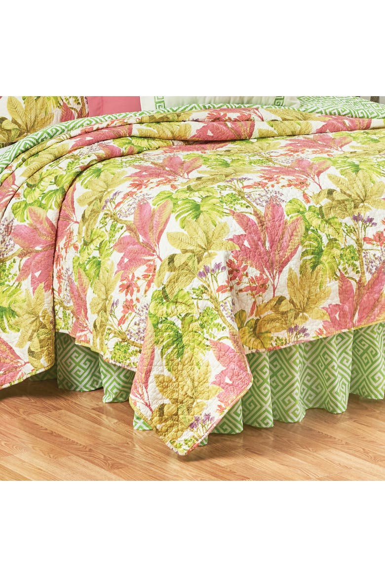 Moana Tropical Cotton Quilt Set  - Reversible and Machine Washable, Alternate, color, Green