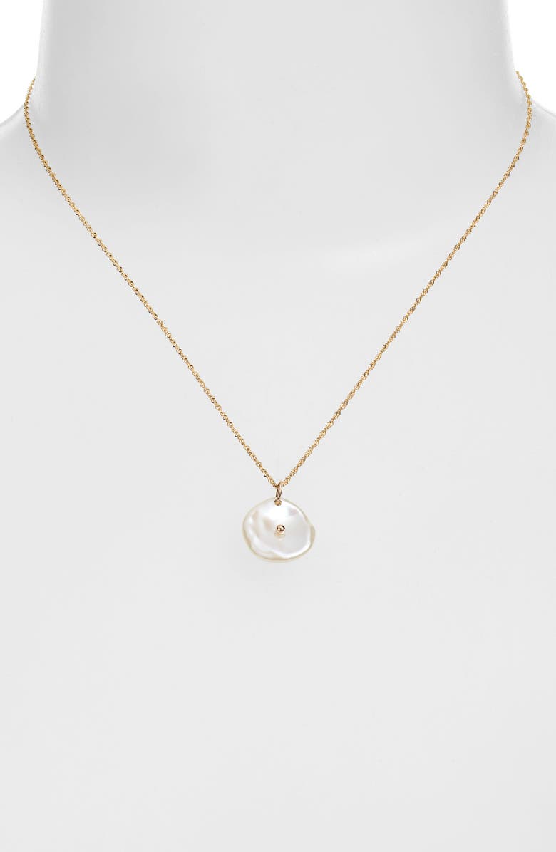 Poppy Finch Petal Pearl Pendant Necklace, Alternate, color,