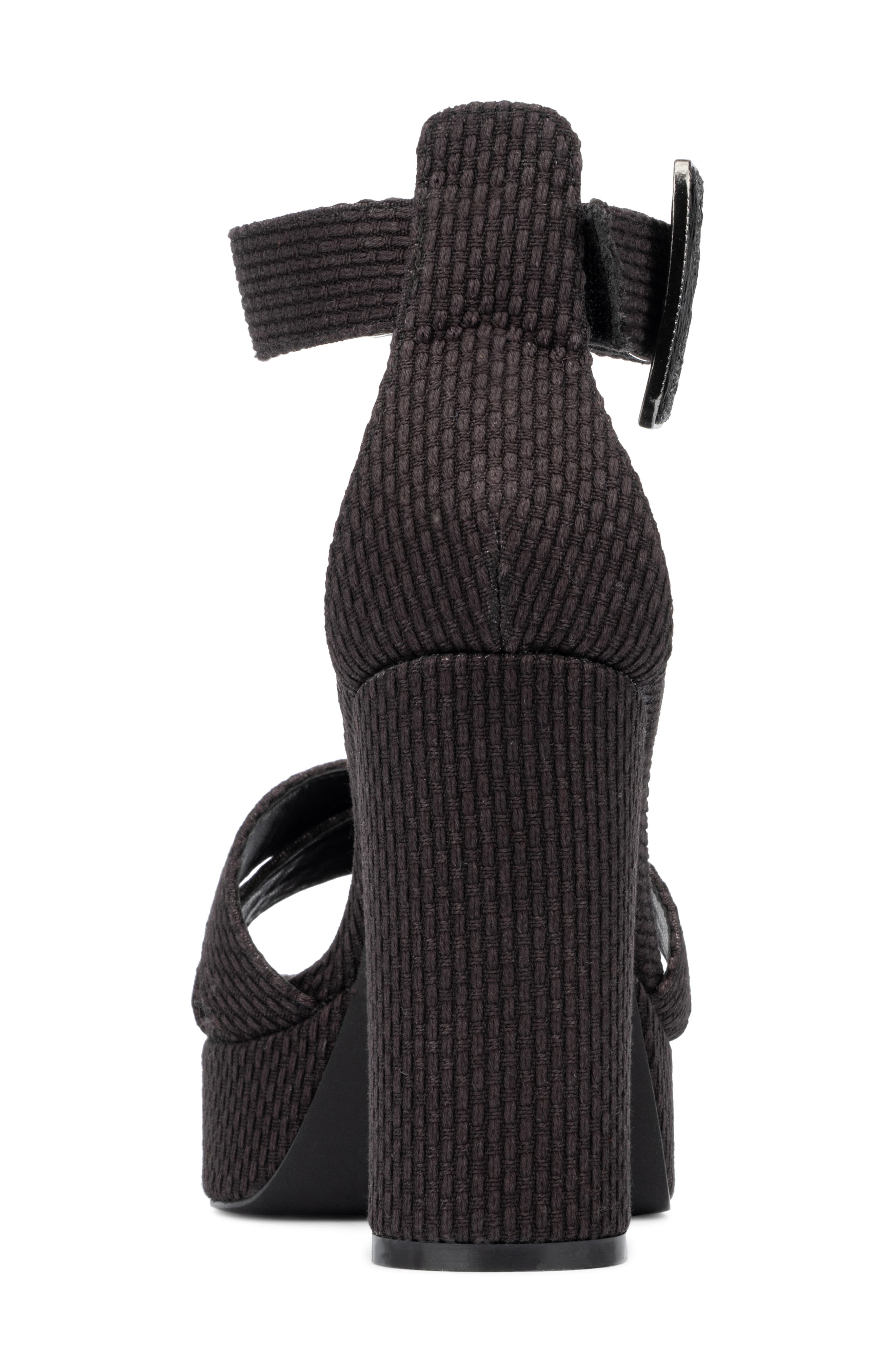 Fashion to Figure Layla Platform Heeled Sandal - Wide Width, Alternate, color, Black