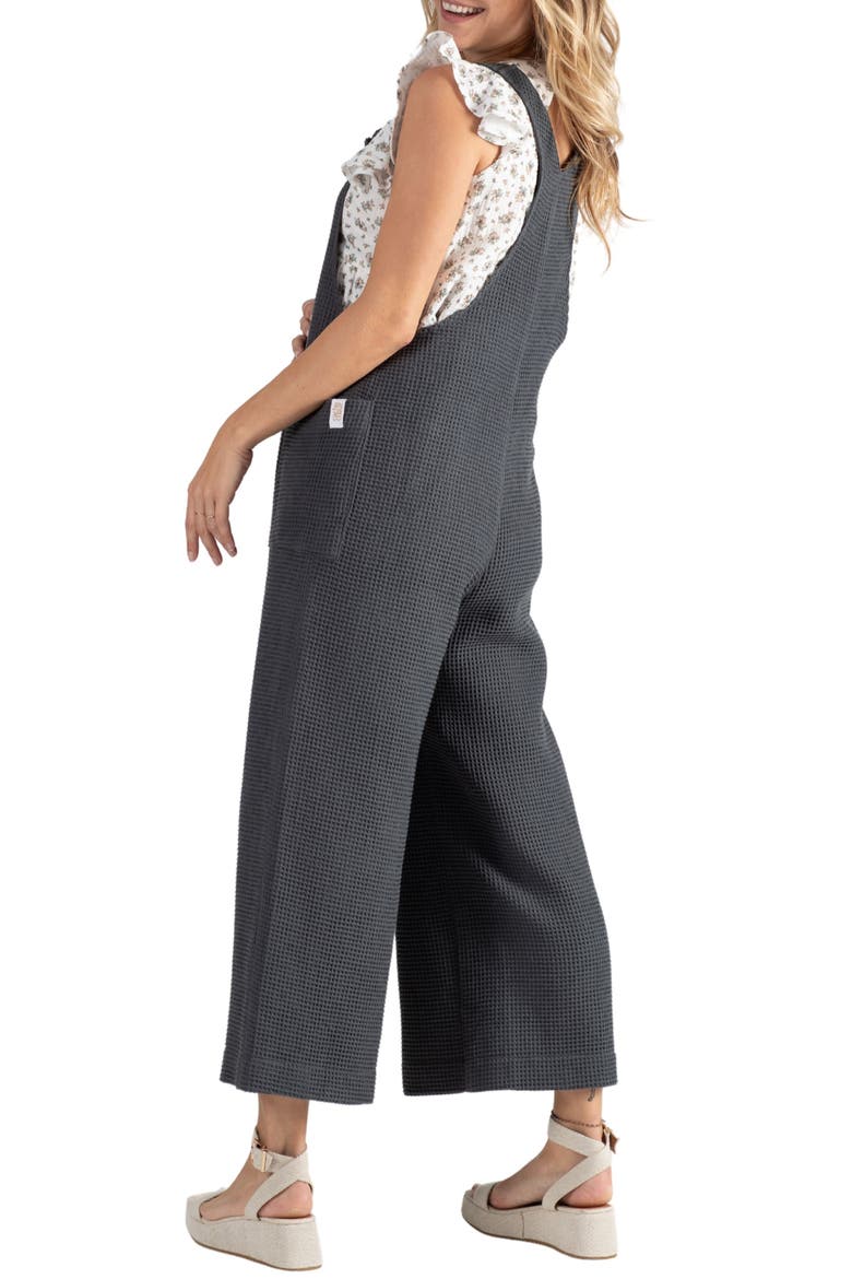Maya Organic Cotton Gauze Maternity/Nursing Jumpsuit, Alternate, color, ANTHRACITE