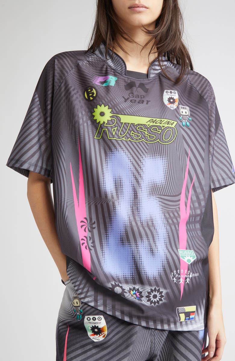 Paolina Russo Oversize Short Sleeve Stretch Jersey Top, Alternate, color, 