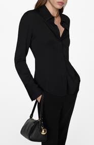 MANGO Fluid Long Sleeve Button-Up Shirt