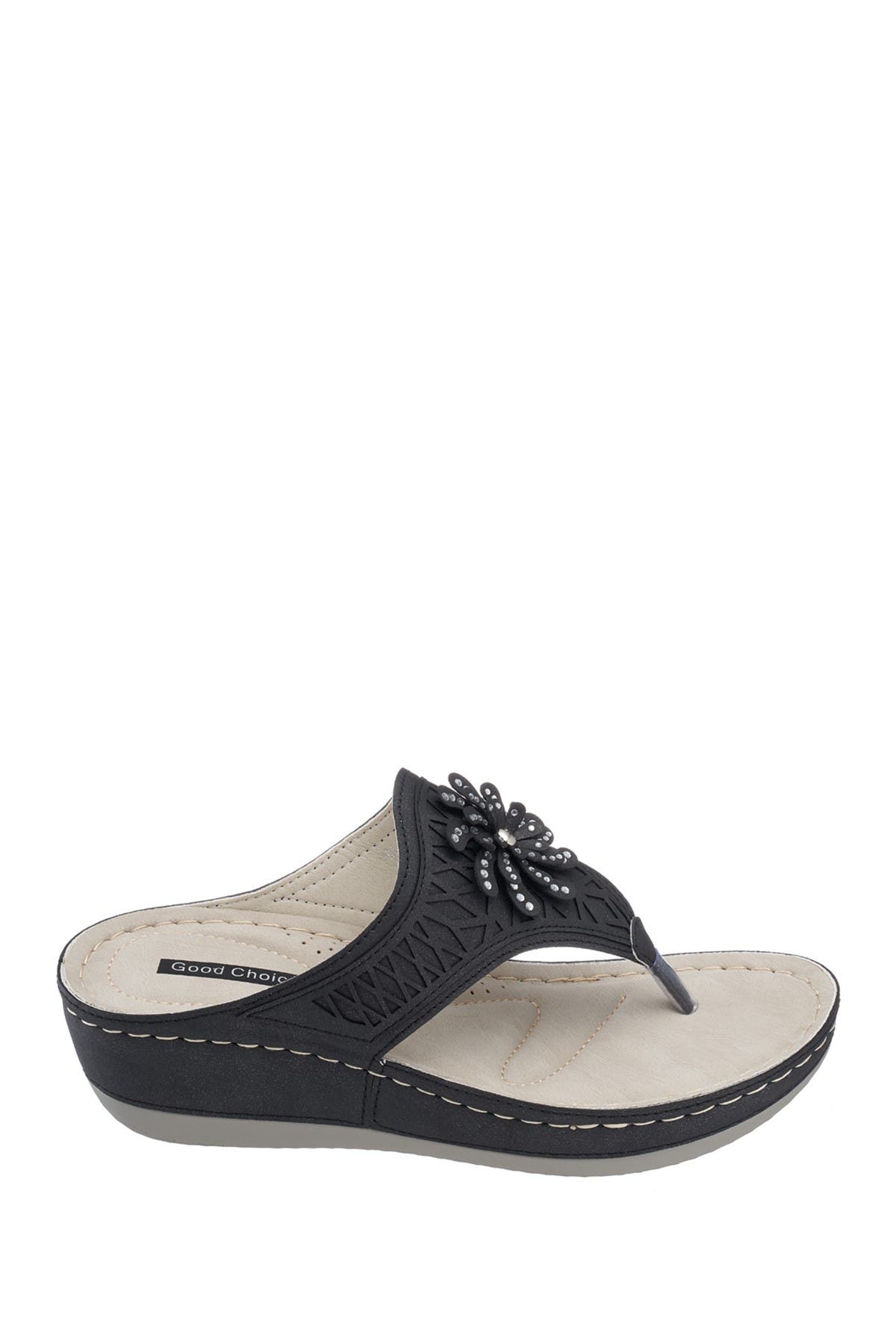 GOOD CHOICE NEW YORK Allie Floral Wedge Sandal, Alternate, color, 