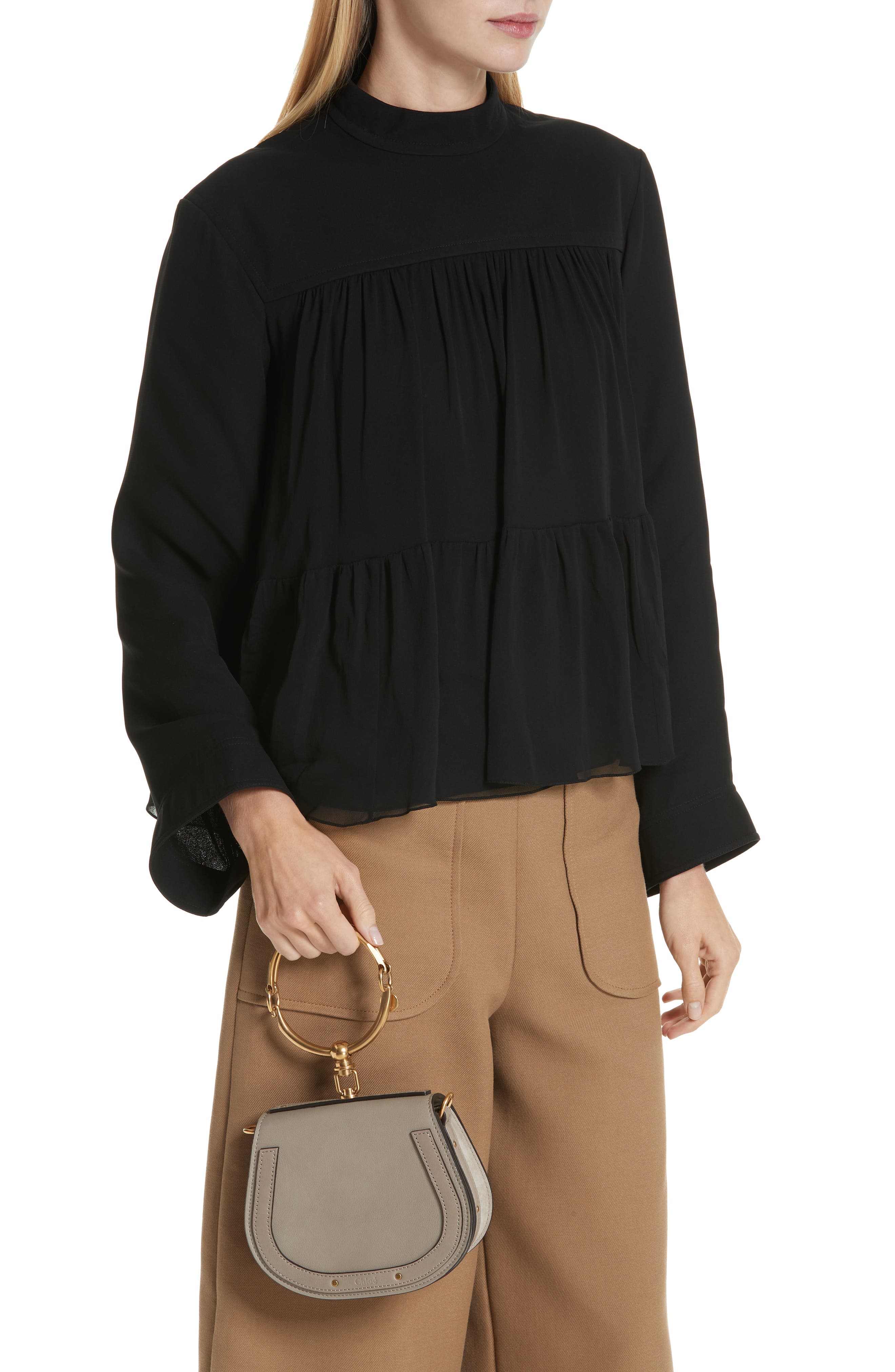 Small Nile Bracelet Leather Crossbody Bag, Alternate, color, MOTTY GREY