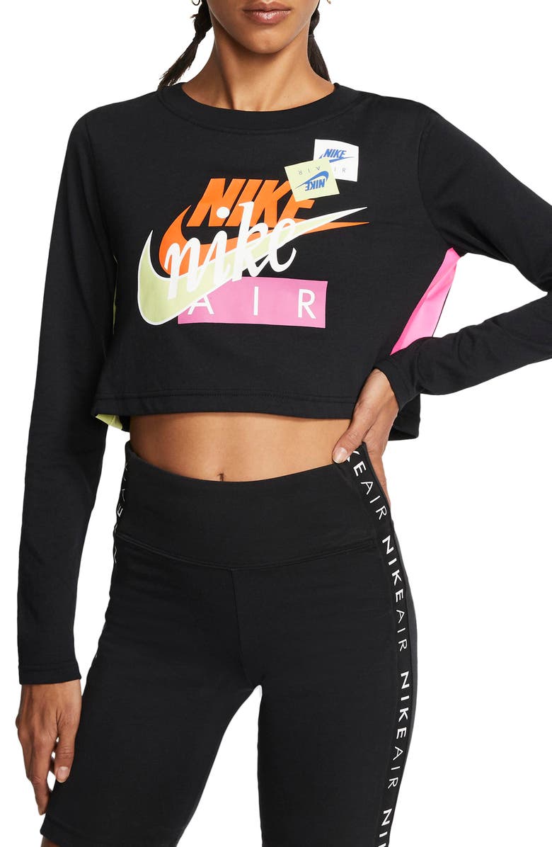 Nike Sportswear Air Force 1 Stacked Logo Crop Tee, Main, color, 