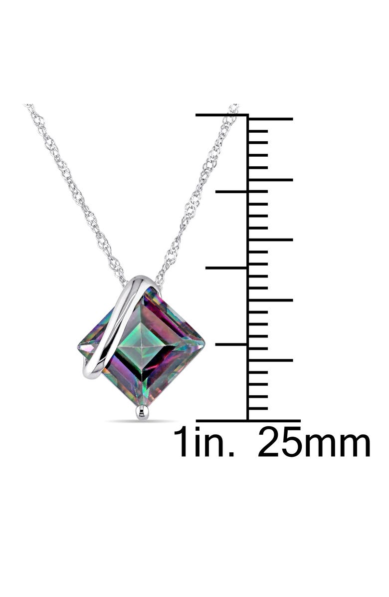 Julianna B. Gemstone Square Solitaire Necklace 10K, Alternate, color, Exotic Green Topaz