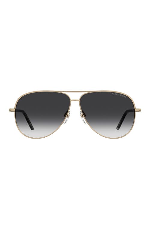 Marc Jacobs 61mm Gradient Pilot Sunglasses In Gold Black/dark Grey Sf