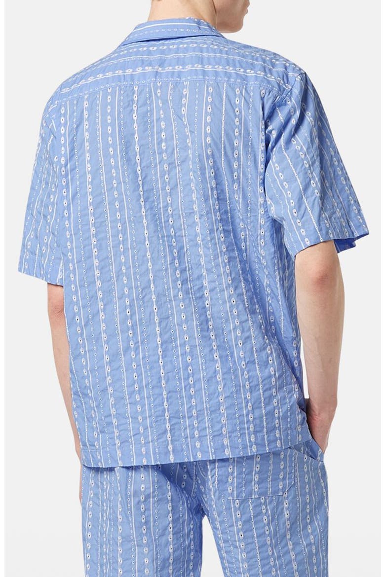 Embroidered Cotton Camp Shirt, Alternate, color, SKY BLUE