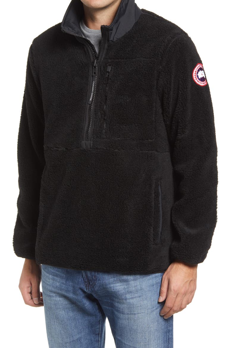 Renfrew Fleece Half Zip Pullover, Main, color, BLACK - NOIR