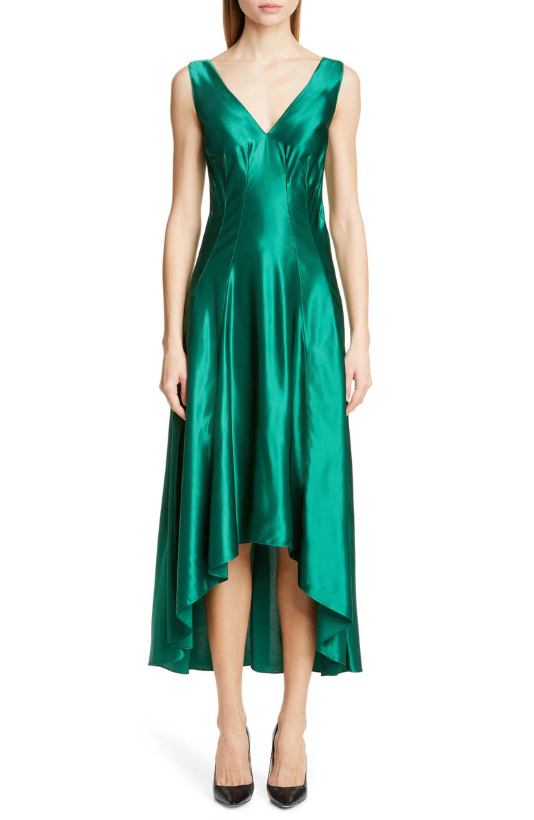Sies Marjan High/Low Satin Dress, Main, color, 