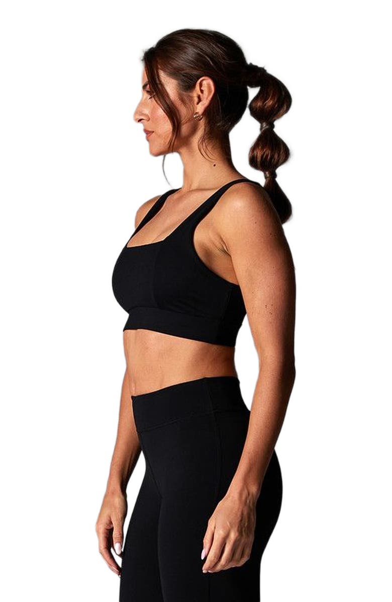 Tavi Square Neck Bra, Alternate, color, Ebony