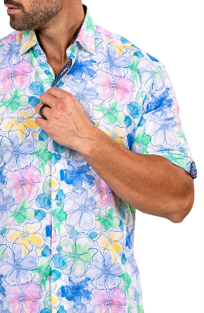 Maceoo Galileo Marthy Short Sleeve Button-Up Shirt, Alternate, color, 