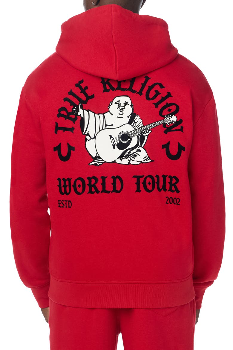 Buddha Logo Full Zip Hoodie, Alternate, color, TRV RED