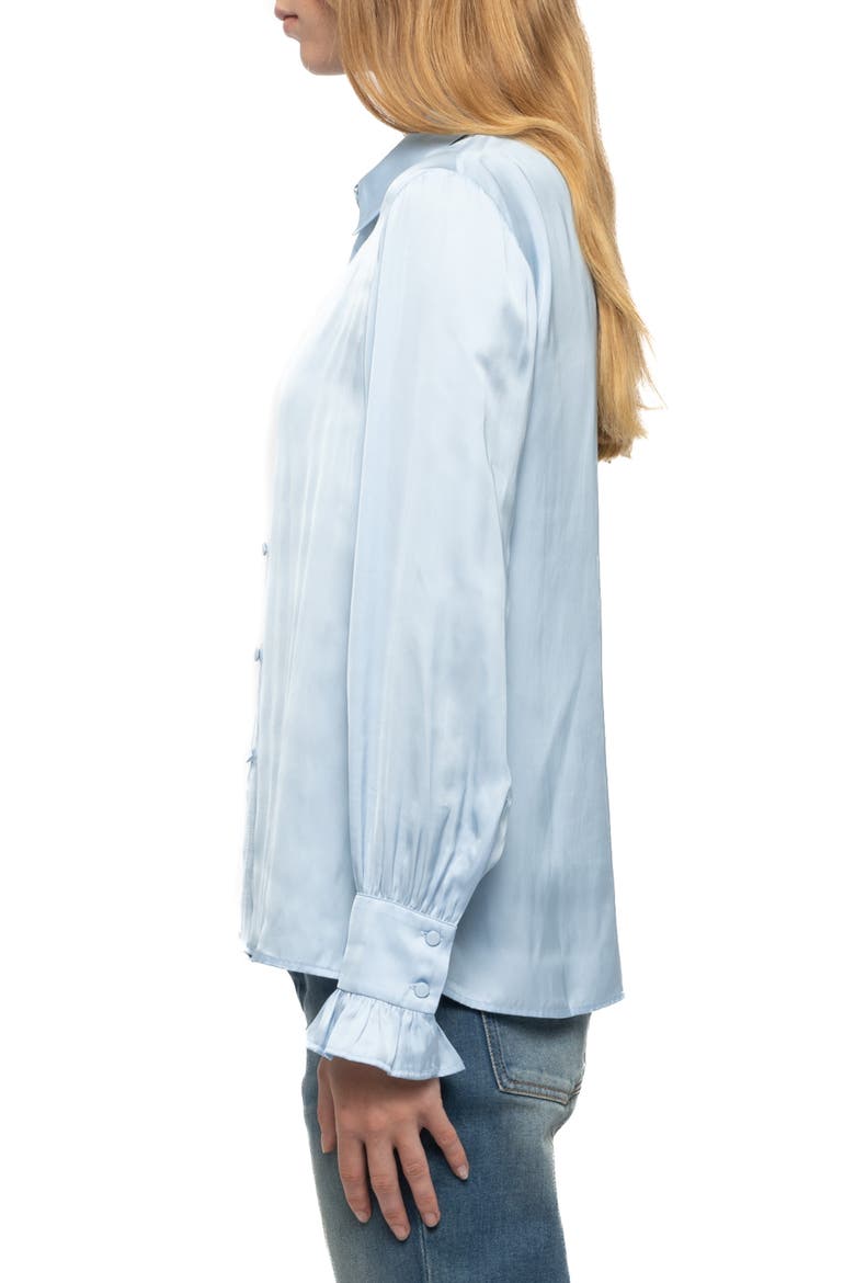 Thely Satin Shirt, Alternate, color, BLEU OXFORD