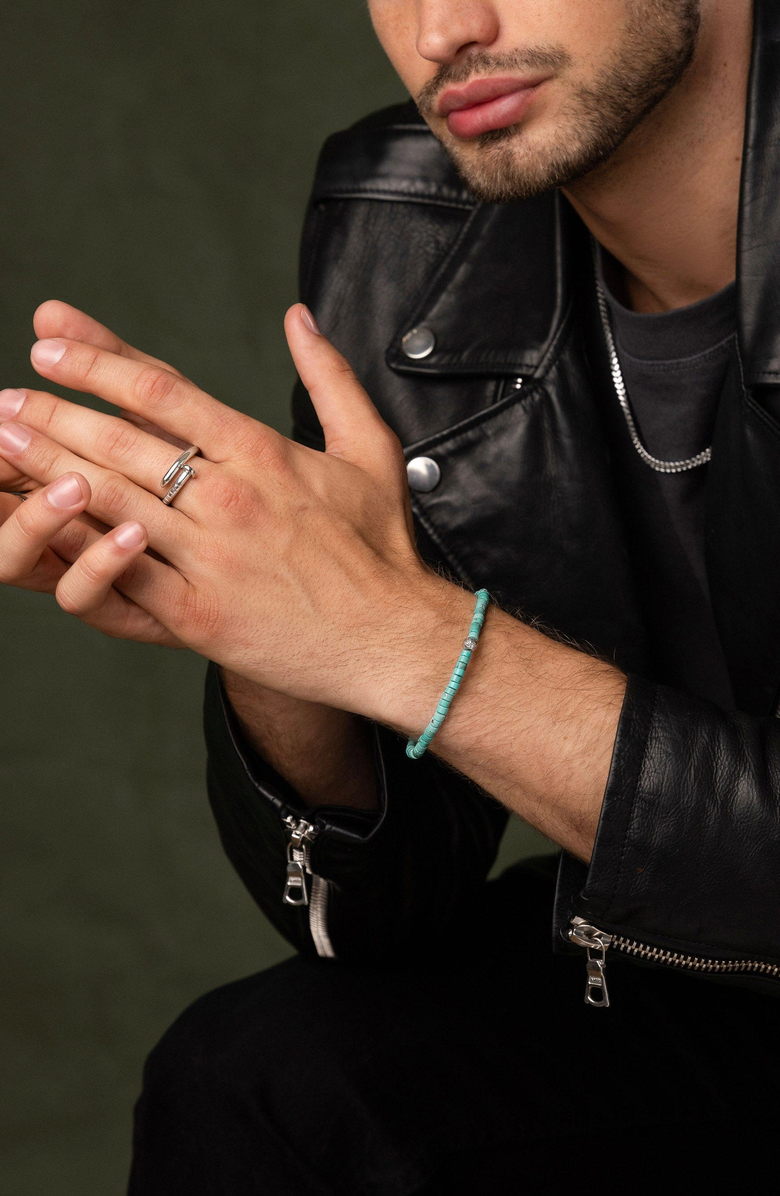 Nialaya Turquoise Heishi Bead Wristband, Alternate, color, Turquoise