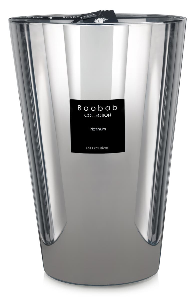 Baobab Collection Les Exclusives Platinum Silver Candle, Main, color, Shiny Silver