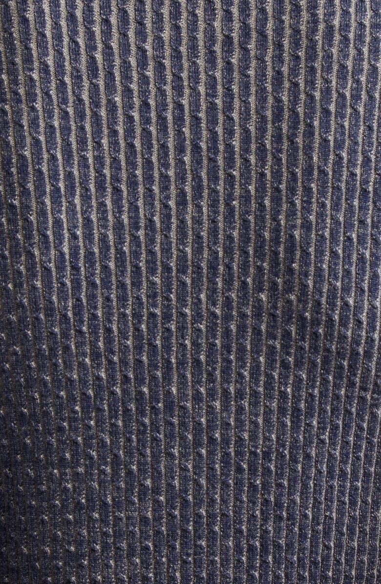 ST. JOHN Vanis Fine Gauge Cable Stitch Sweater, Alternate, color, Navy/ Taupe