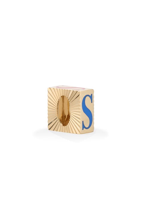 Adina Reyter 9k Yellow Gold Ceramic Initial Fluted Big Bead Pendant