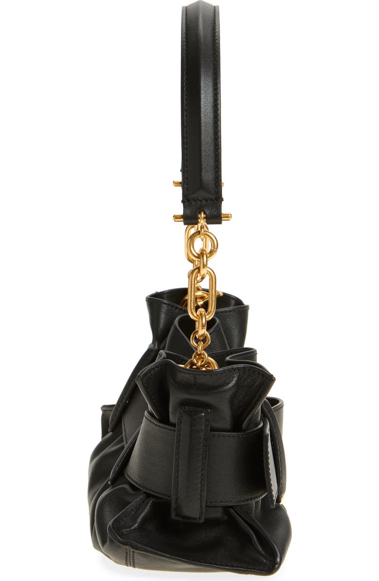 Balmain Mini Anthem Leather Shoulder Bag, Alternate, color, Black