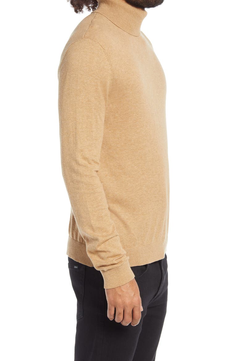 Solid Cotton Turtleneck Sweater, Alternate, color, TAUPE/BEIGE