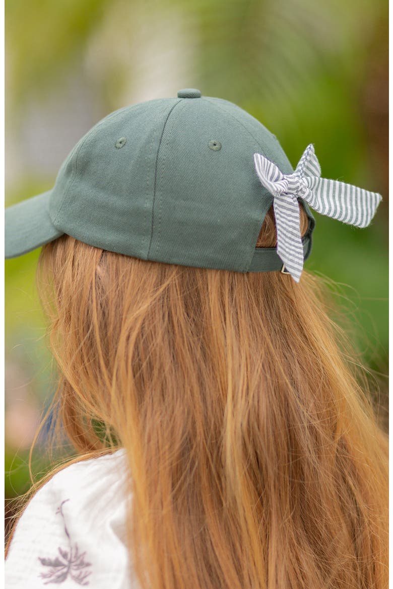 Horse Twill Bow Baseball Hat, Alternate, color, Hunter Green
