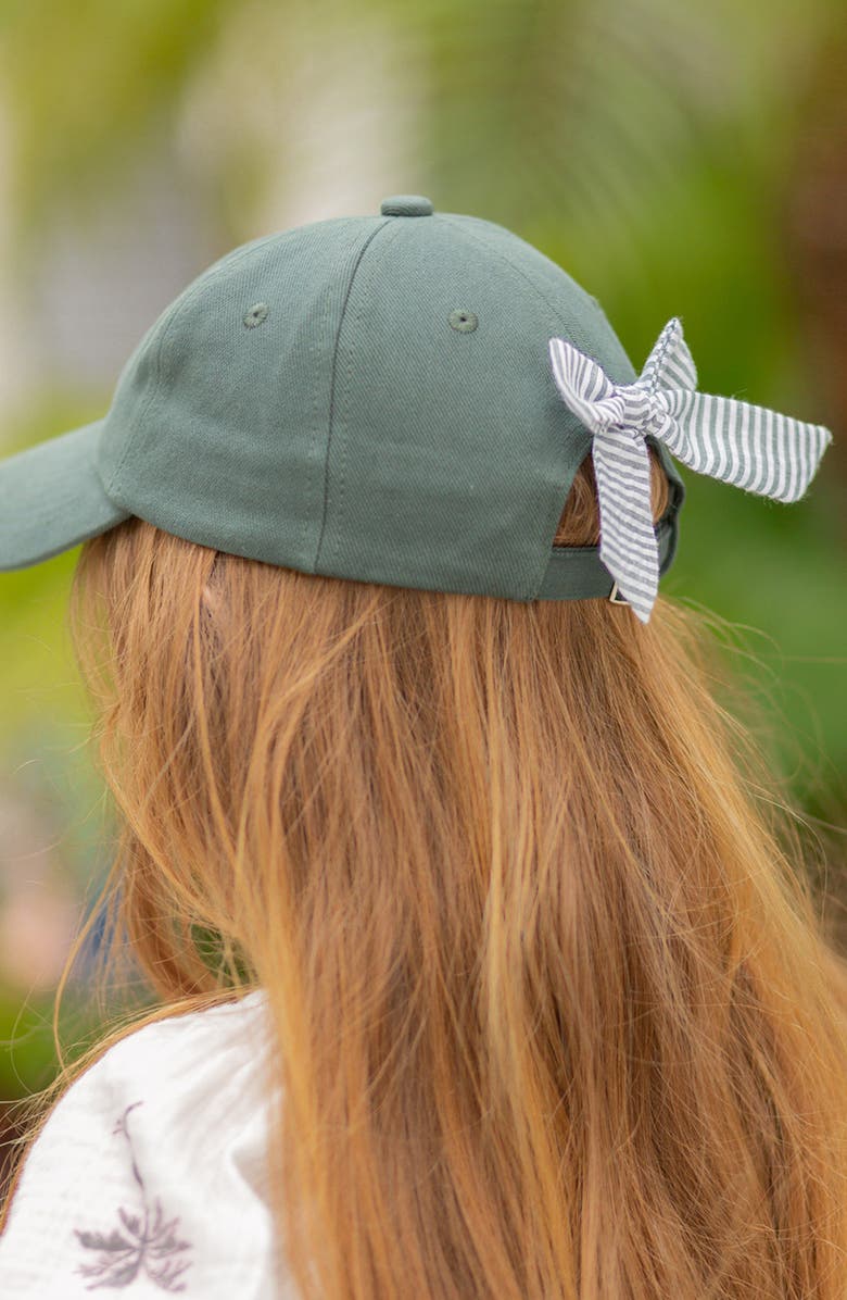Bits & Bows Horse Twill Bow Baseball Hat, Alternate, color, Hunter Green