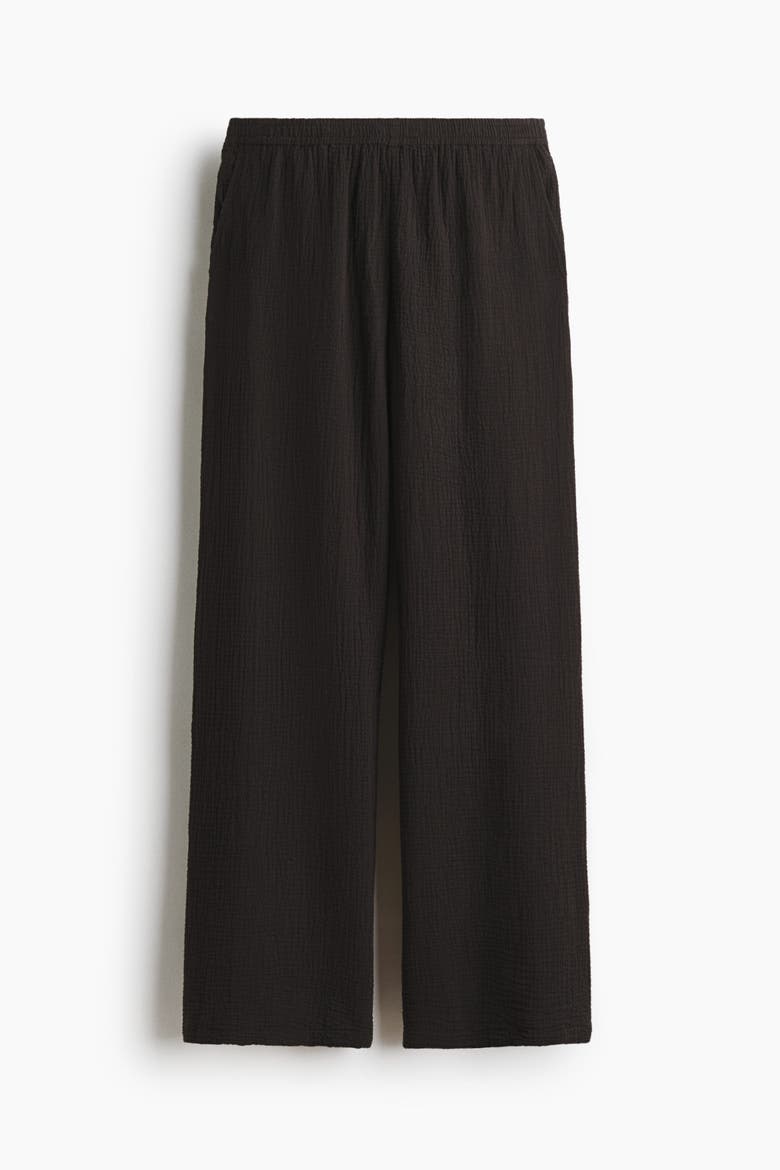 Straight Muslin Trousers, Alternate, color, Nearly black