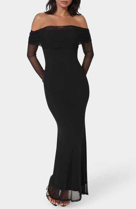 Long Sleeve Off-the-Shoulder Maxi Dress
