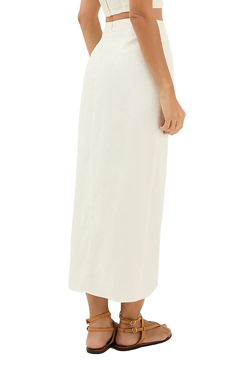 Luna Linen Blend Cover-Up Midi Skirt, Alternate, color, OFF WHITE