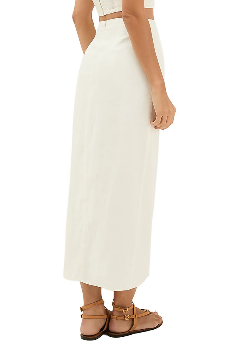ViX Paula Hermanny Luna Linen Blend Cover-Up Midi Skirt, Alternate, color, Off White