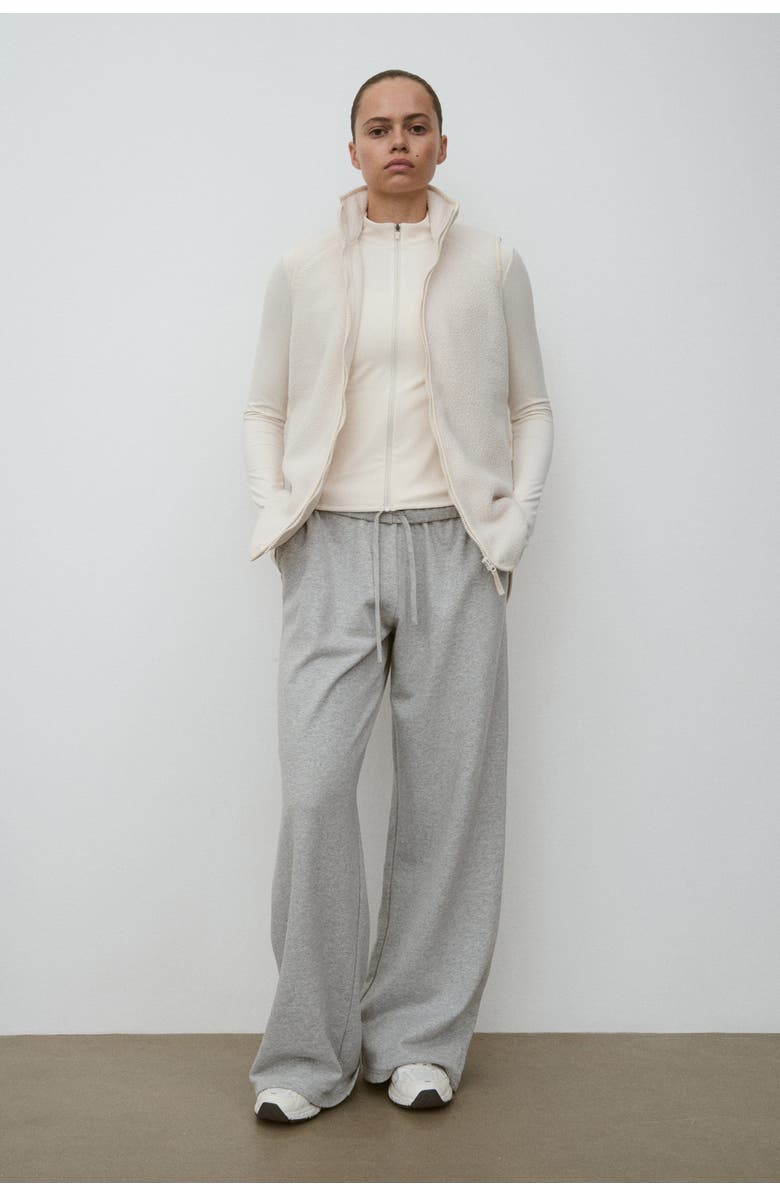 H&M Regular Fit Teddy Sports Gilet, Alternate, color, Ivory