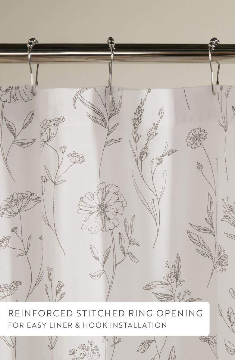HOMESPUN Flower Print Shower Curtain, Alternate, color, 