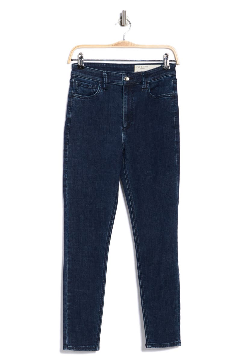 rag & bone Tina High Waist Ankle Skinny Jeans, Alternate, color, Dark Indigo