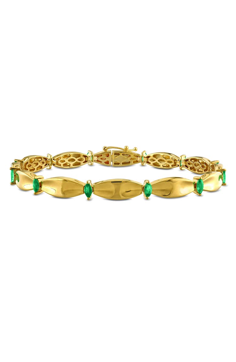 Julianna B. Precious Gems Station Bracelet 10k Gold, Main, color, Emerald