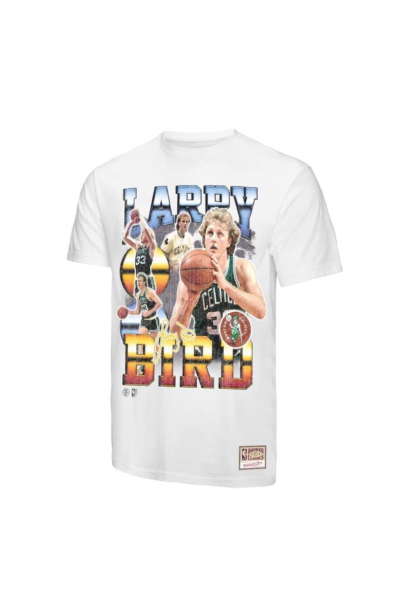 Mitchell & Ness Men's Mitchell & Ness Larry Bird White Boston Celtics Commemorative Collage T-Shirt, Alternate, color, White