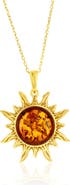 SIMONA Amber Sun Pendant Necklace