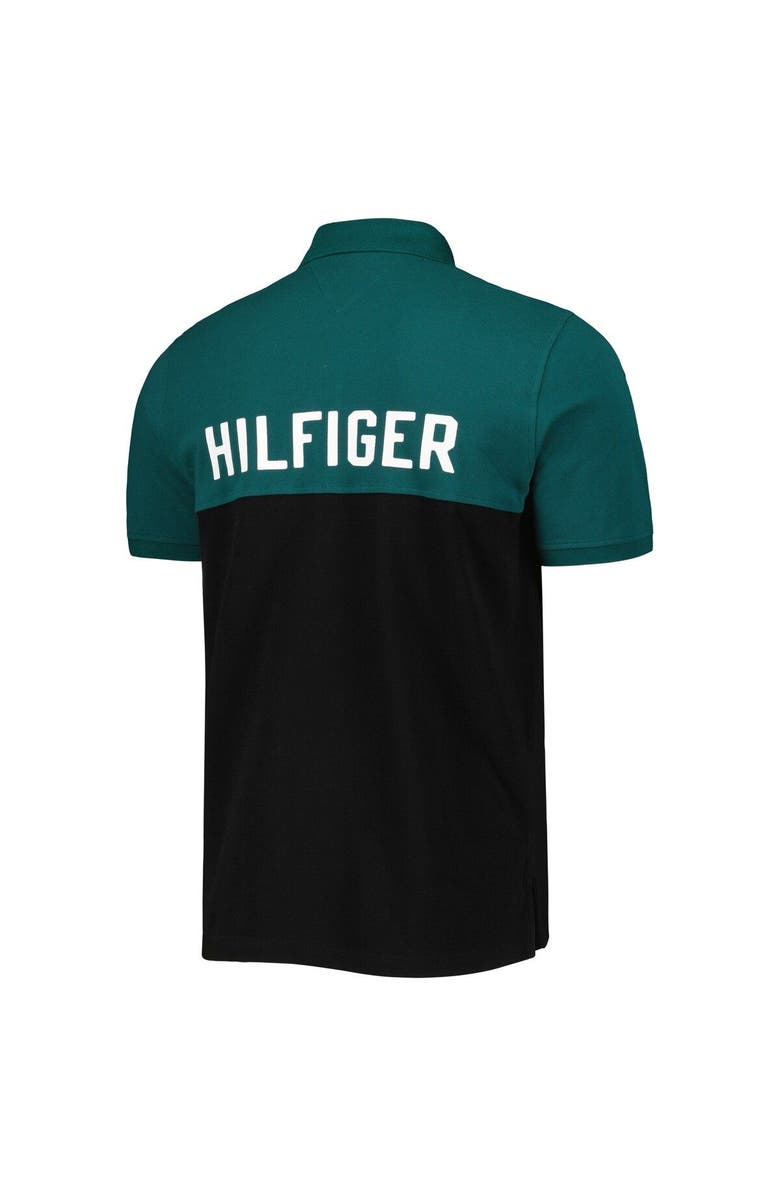 Tommy Hilfiger Men's Tommy Hilfiger Black/Midnight Green Philadelphia Eagles Color Block Polo, Alternate, color,