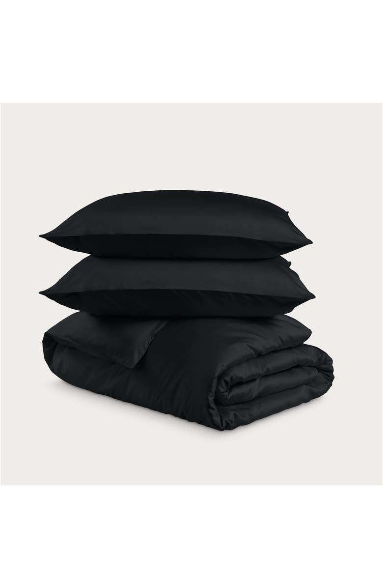 Bare Home Cooling Rayon Duvet Cover Set, Main, color, Black