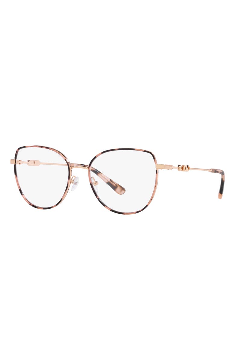 Michael Kors Empire 53mm Round Optical Glasses, Alternate, color, Rose Gold