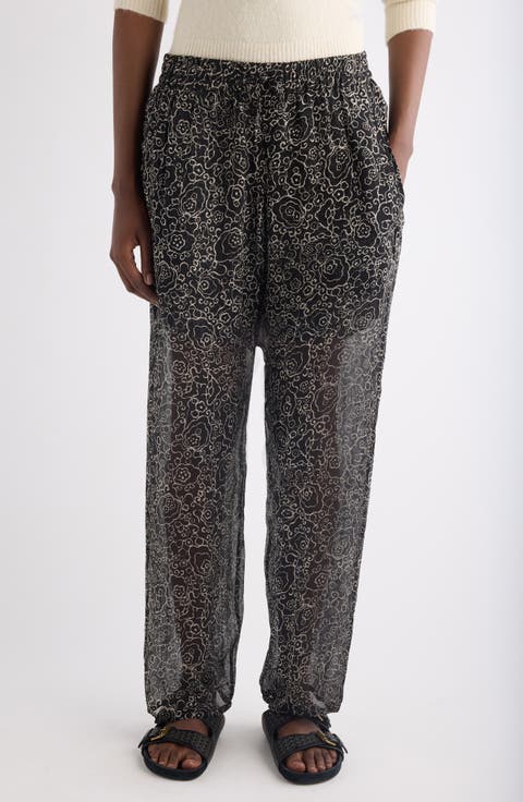 Lydna Print Drawstring Straight Leg Pants